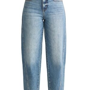 Time and Tru High Rise Barrel Jeans Dark Wash, NWT Relaxed Fit Stretch